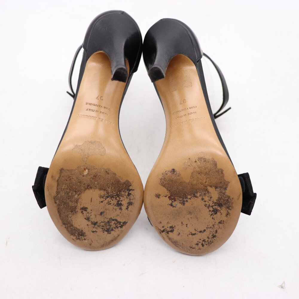 Isabel Marant Velvet Leather Ki Gong Pump Women's Size EU 37 Black High Heels - Picture 8 of 11